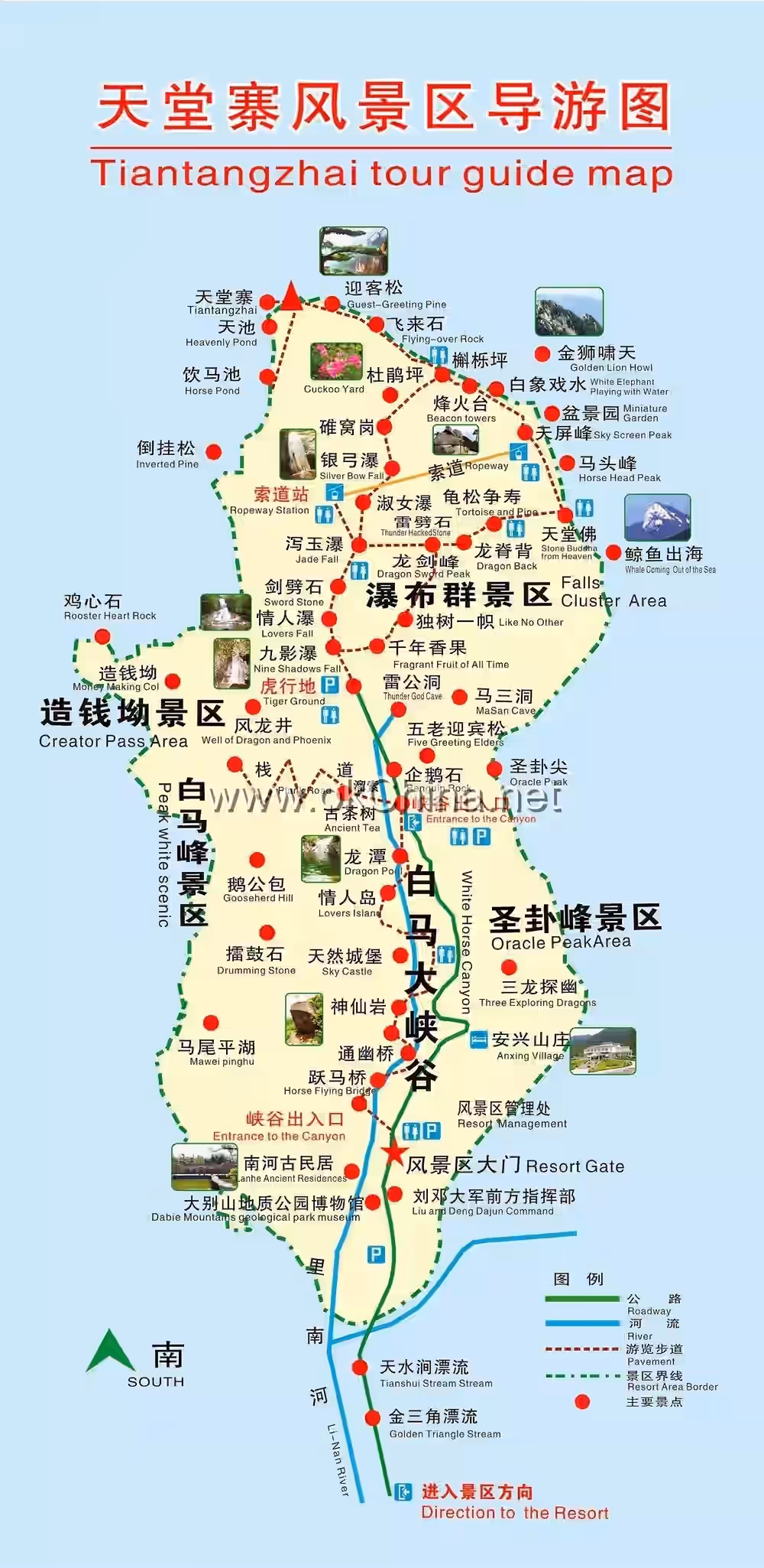 Map of Tiantangzhai Tourist Area