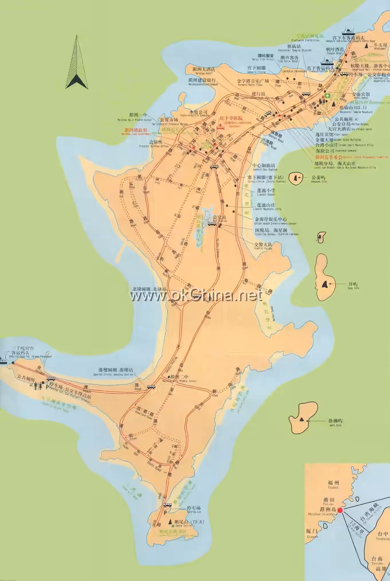 Map of Meizhou Island Mazu Cultural Tourist Area