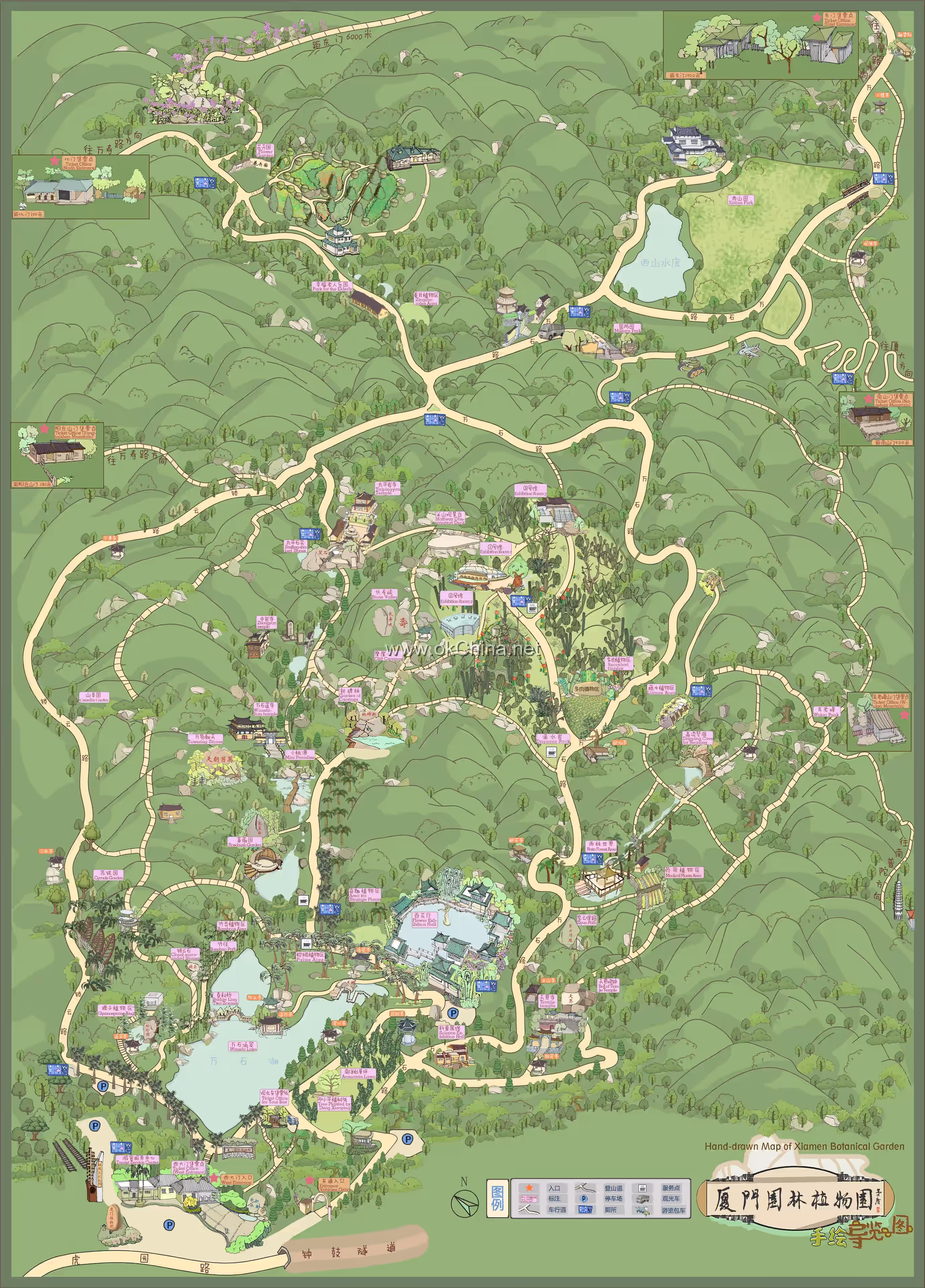 Map of Xiamen Botanical Garden Scenic Area