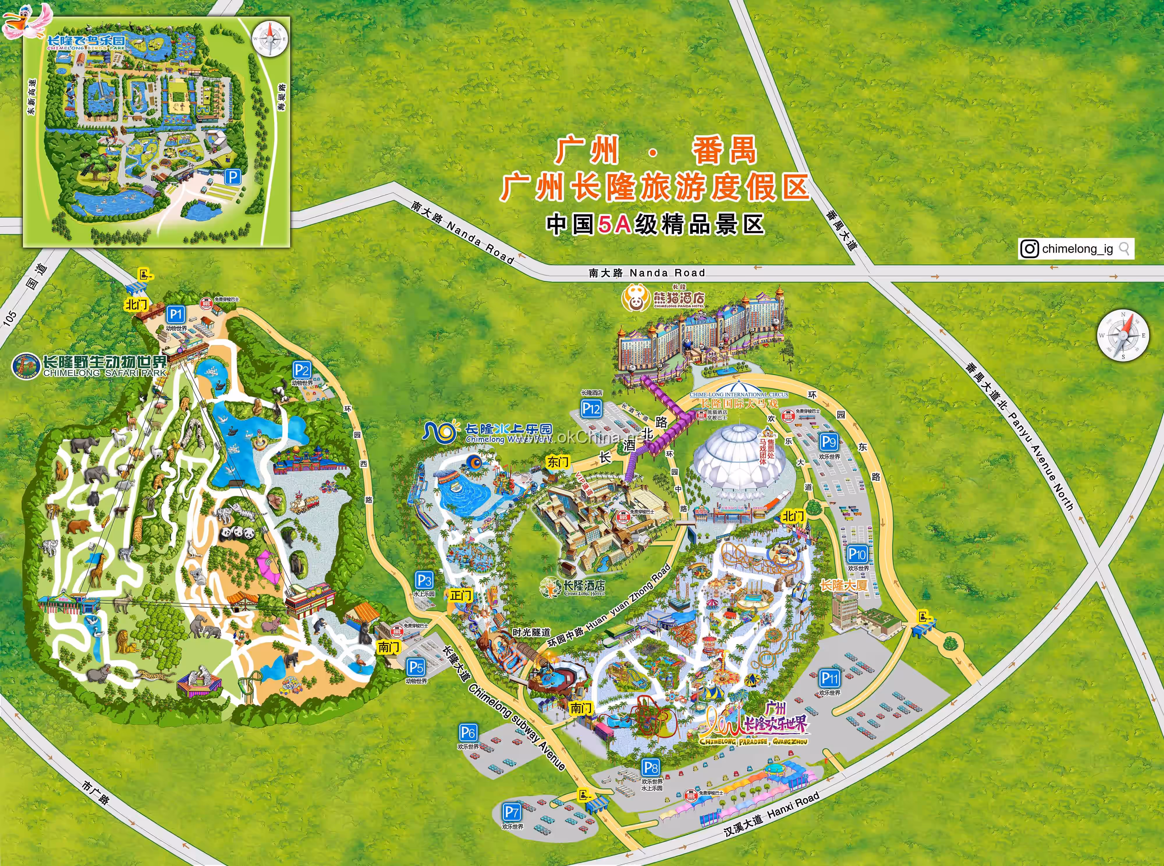 Map of Chimelong Tourist Resort