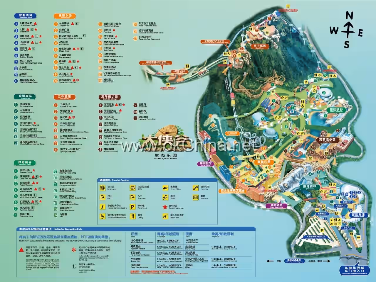 Map of Overseas Chinese Town Tourist Resort