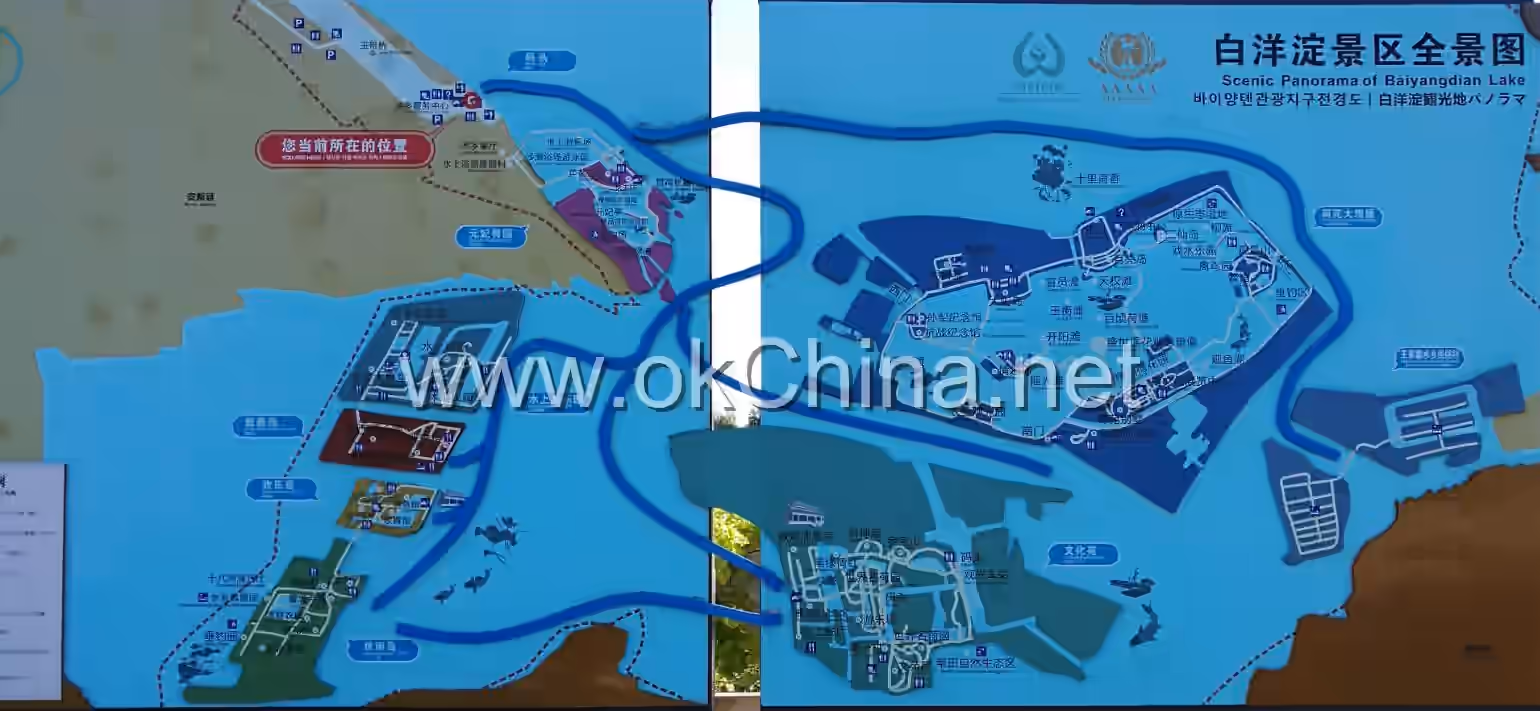 Map of Baiyang Lake Scenic Area