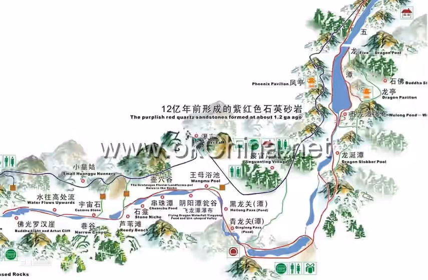 Map of Longtan Grand Canyon Scenic Area