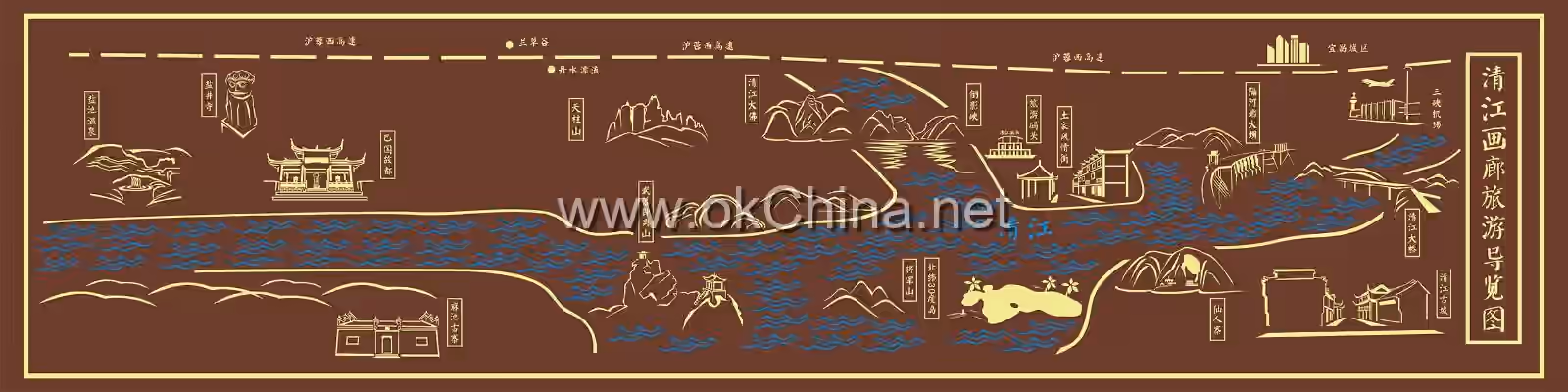 Map of Qingjiang River Scenic Area