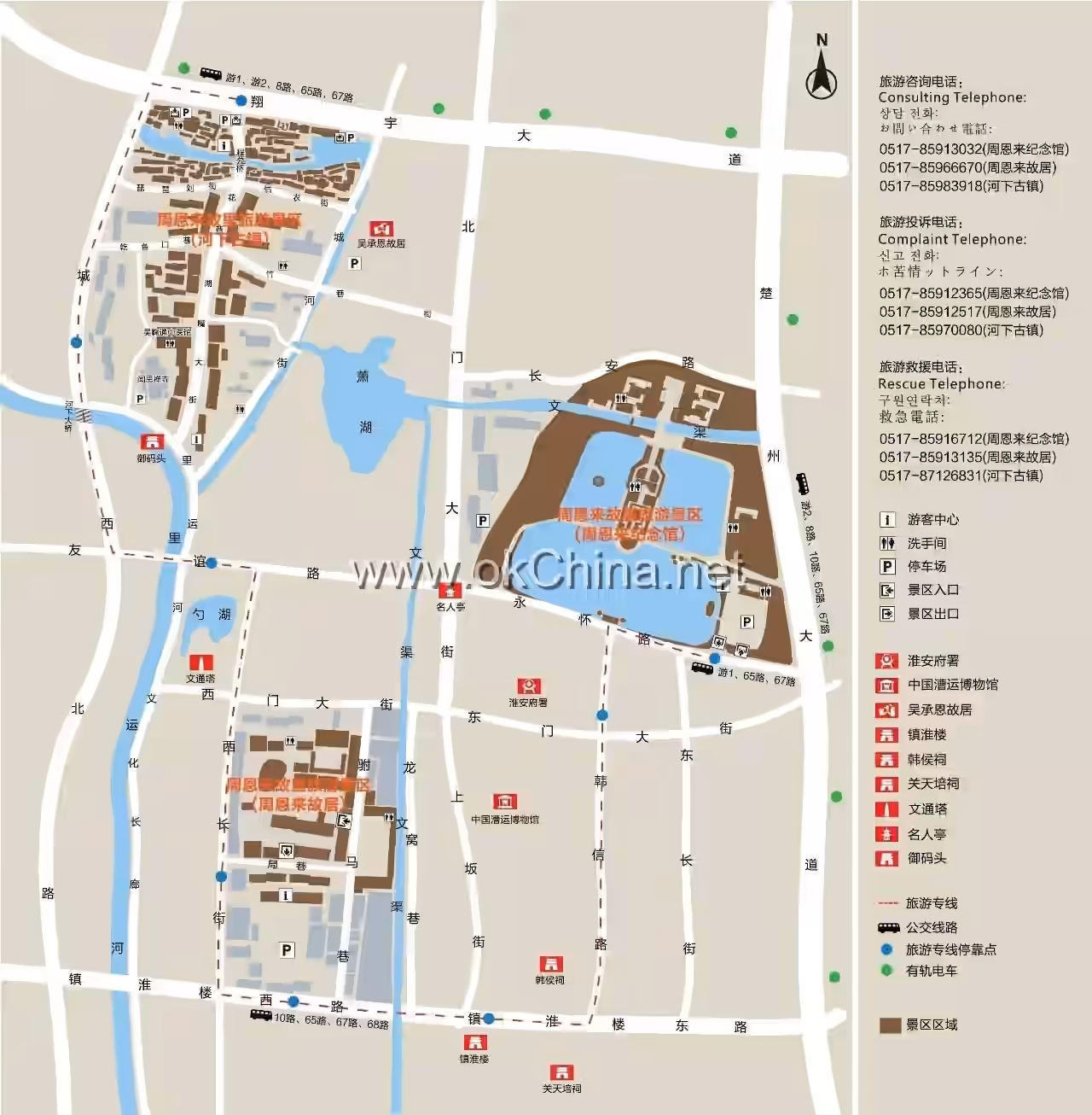 Map of Zhou Enlai Hometown Scenic Area