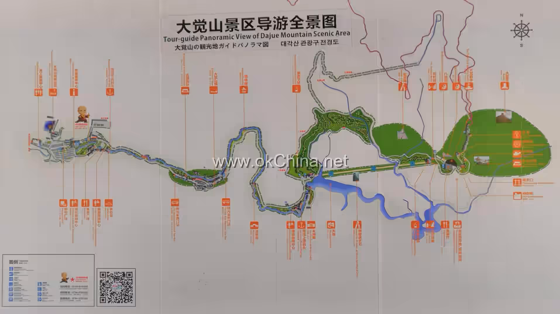 Map of Dajue Mountain Scenic Area