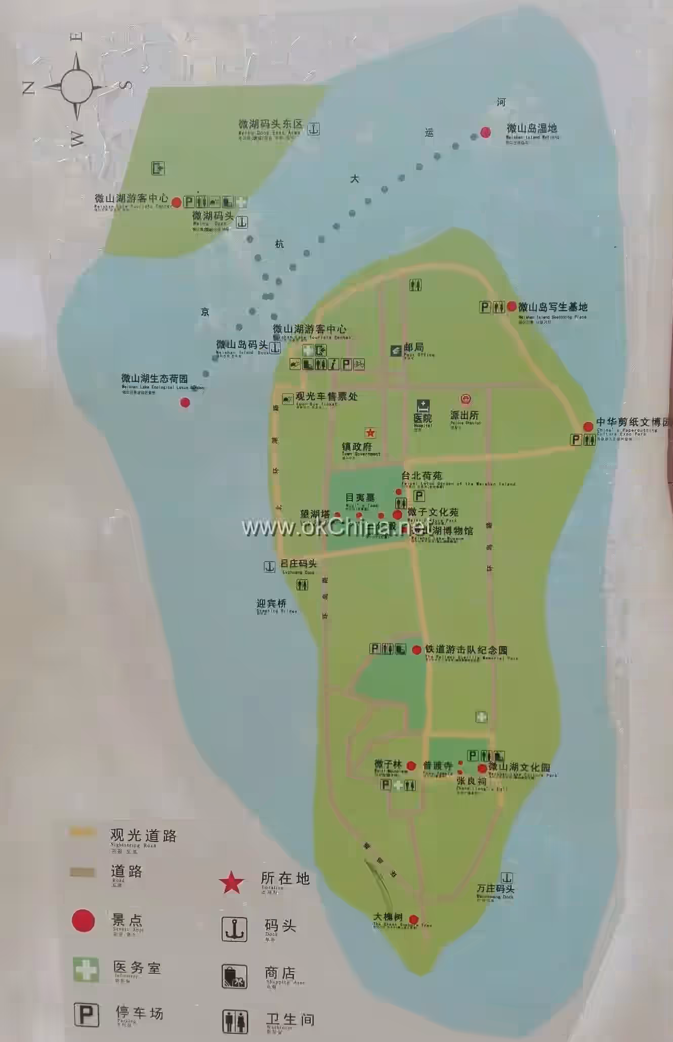 Map of Weishan Lake Tourist Area