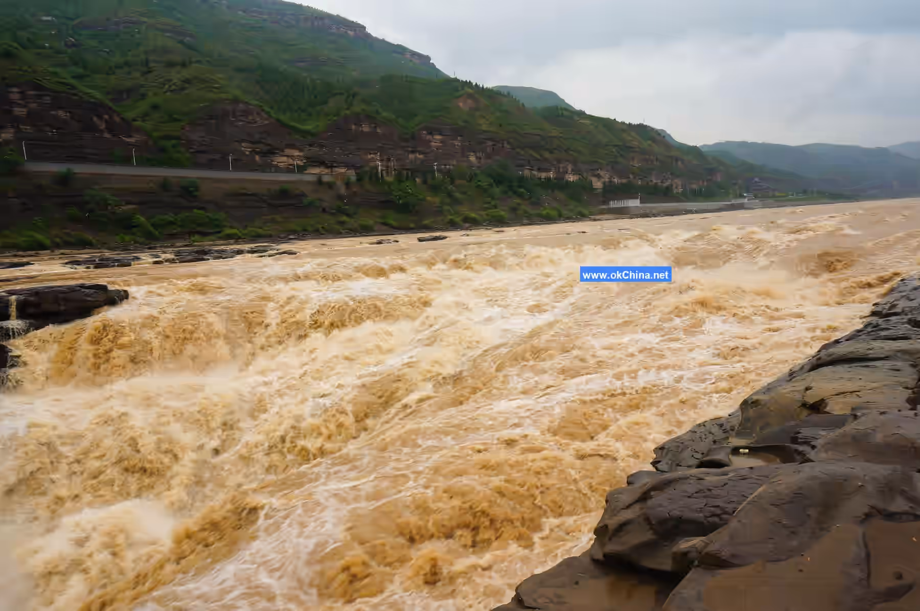 Yellow River Hukou Waterfall Tourist Area In Linfen