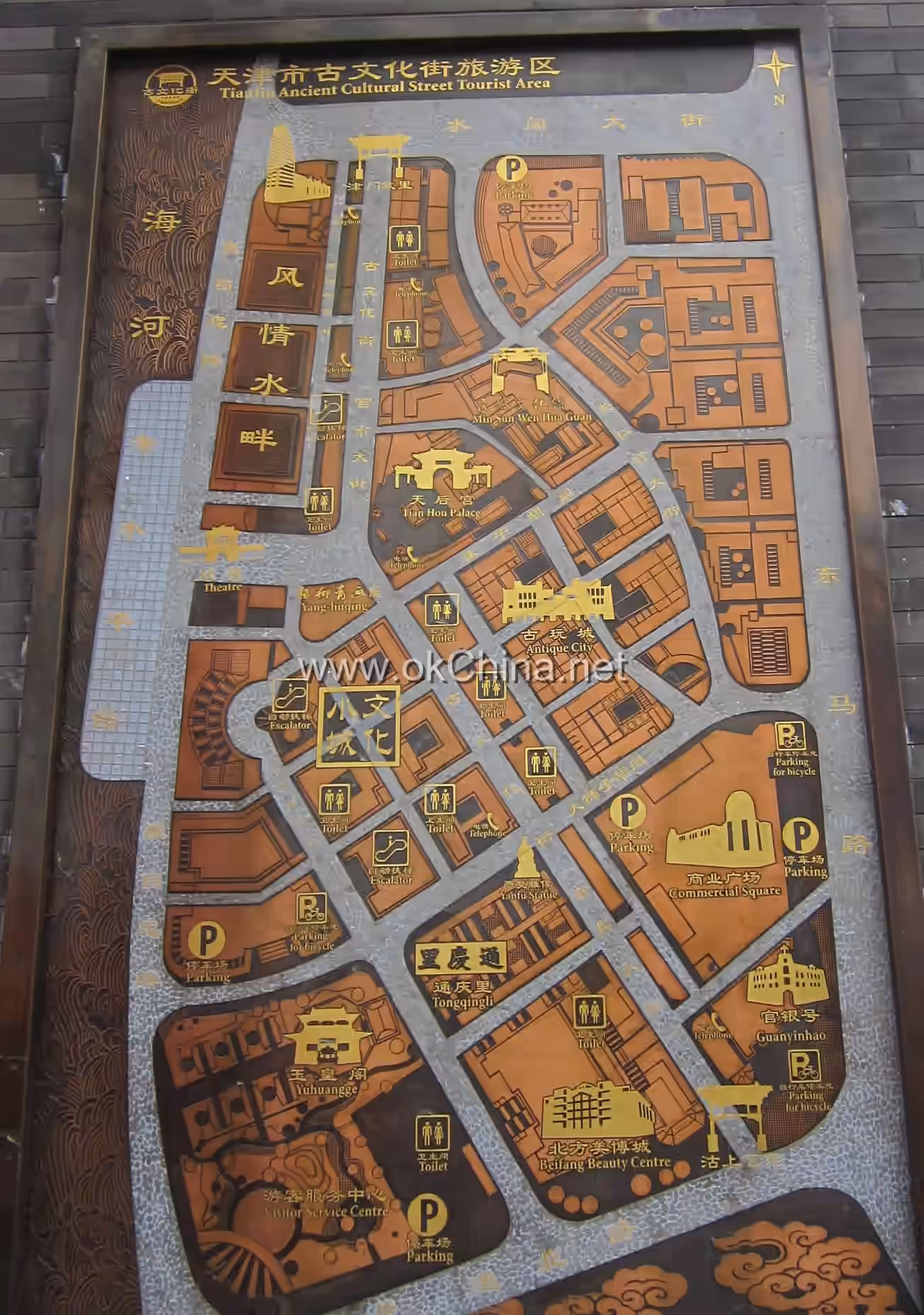 Map of Tianjin Ancient Culture Street Tourist Area