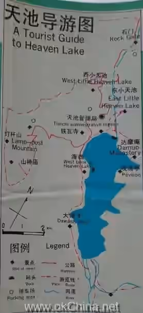 Map of Heavenly Lake Of Tianshan Scenic Area