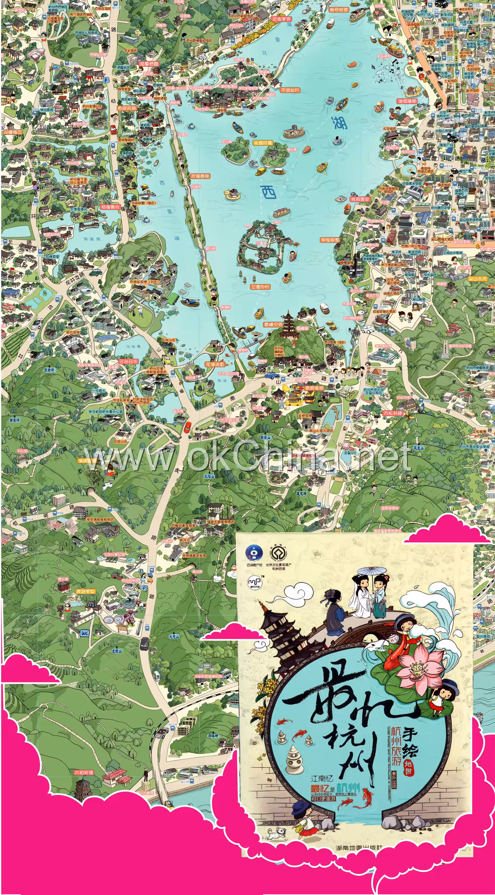 Map of Hangzhou West Lake Scenic Area